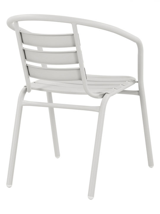 Outdoor Chair Metallic Laura White 54x59x73cm