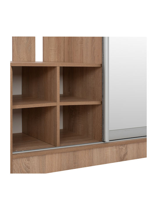 Dulce Eingangsmöbel mit Spiegel / Garderobe / Schuhschrank & Schrank Sonoma 120x45x210cm