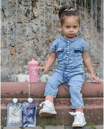 Twistshake Εκπαιδευτικό Μπιμπερό Kid Cup 18m+ Pastel Pink 360ml
