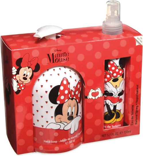 Air-Val International Minnie Mouse Set Eau De Toilette Natural Spray Set de Îngrijire 150ml & Săpun de Mâini 500ml 2 Bucăți