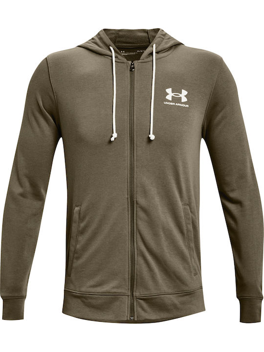 Rival Terry Cardigan With Hood Khaki