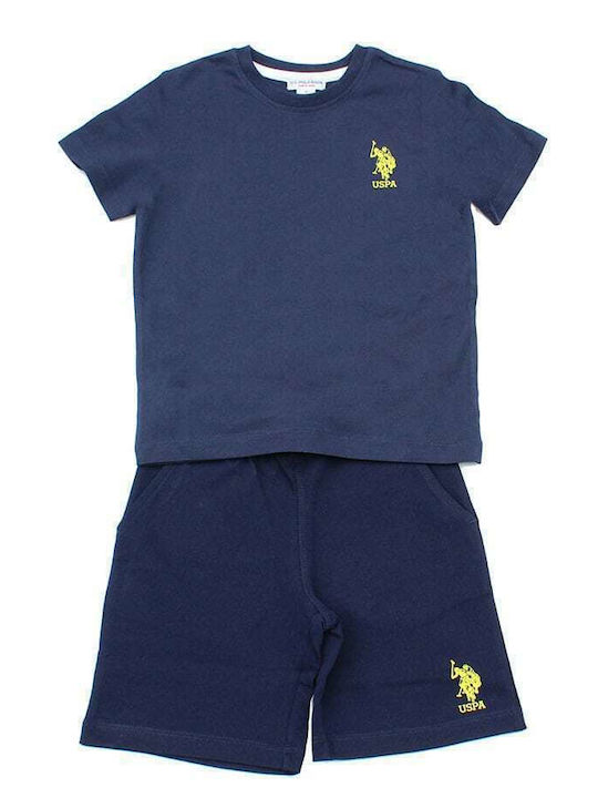 U.S. Polo Assn. Kinder Set mit Shorts Sommer 2Stück Blau