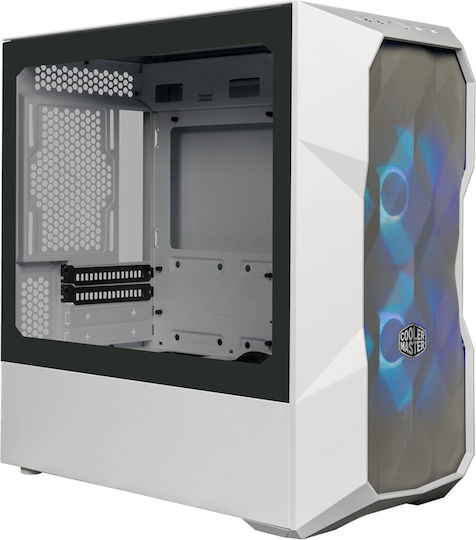 CoolerMaster TD300 MESH Gaming Mini Tower Κουτί Υπολογιστή με Πλαϊνό Παράθυρο και RGB Φωτισμό Λευκό