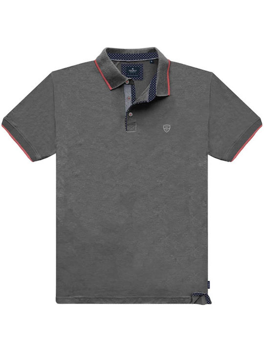 Double S Men's Short Sleeve Blouse Polo Gray