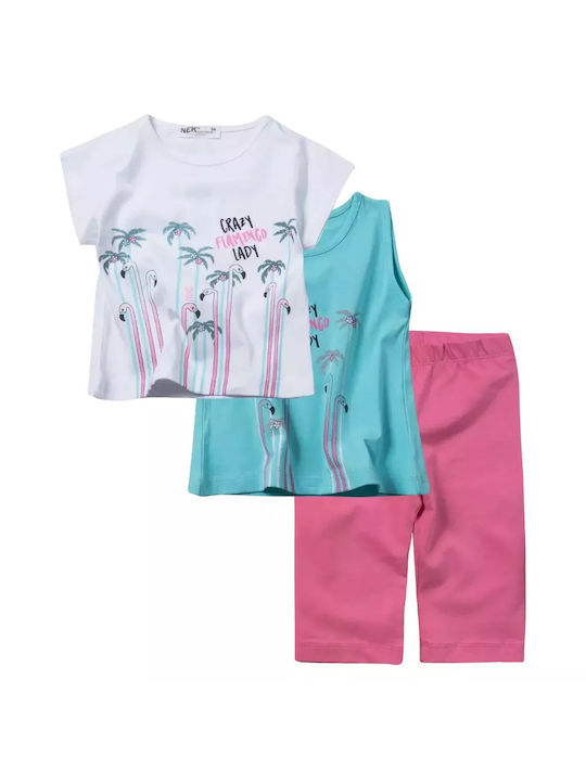 Nek Kids Wear Set pentru copii cu Colanți Vara 3buc Multicolor