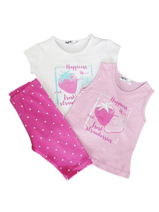 Nek Kids Wear Set pentru copii cu Colanți Vara 3buc Multicolor