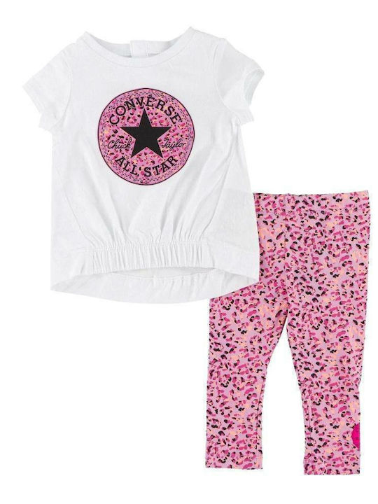 Converse Kinder Set mit Leggings Sommer 2Stück Weiß