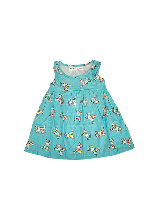Minoti Παιδικό Φόρεμα Αμάνικο Τιρκουάζ