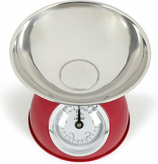 Livoo Analoge Küchenwaage mit Eimer bis 5kg Rote