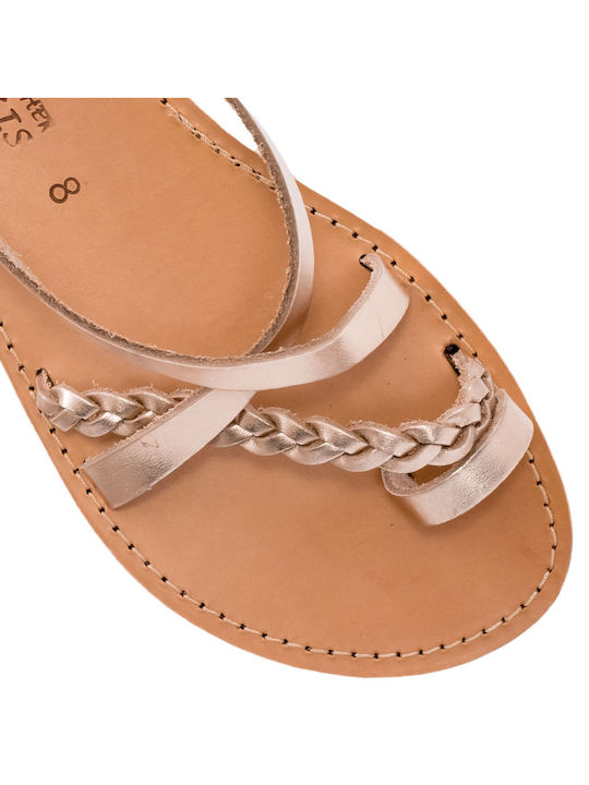 Women's sandals Climatsakis crossed straps-straps-lace gold 653