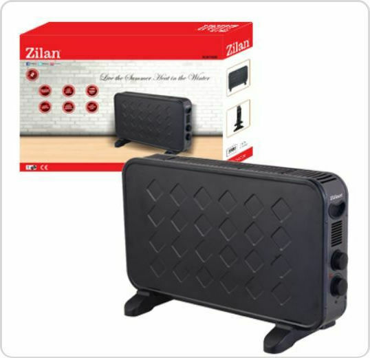 Zilan Convector Heater Floor 2000W 60x35cm Black