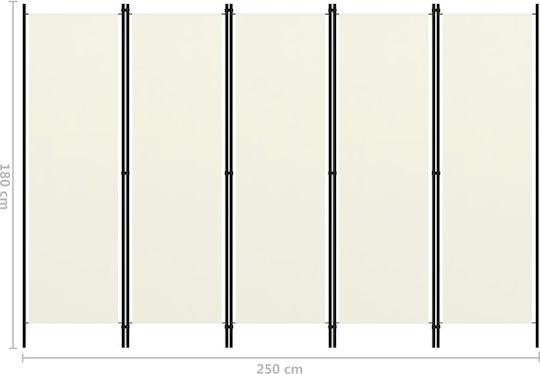 vidaXL Dekorativer Raumteiler Metall mit 5 Paneelen 250x180cm