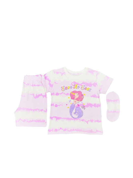 Εβίτα Set Top & Bottom Kids Summer Pyjamas Lilac