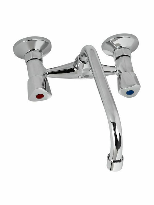 Gloria Star Wall Kitchen Faucet Silver