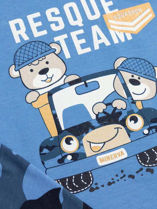 Minerva Kinder Schlafanzug Sommerlich Blau Resque Team 1
