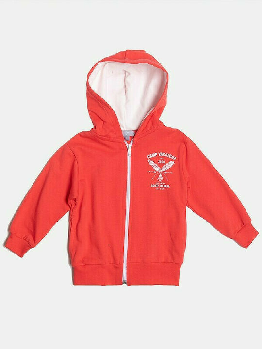 Kinder-Sweatshirt Strickjacke mit Kapuze Rote