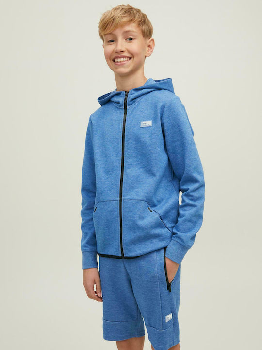 Jack & Jones Boys Hooded Sweatshirt with Zipper Light Blue