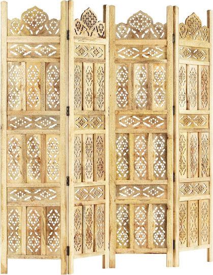 vidaXL Dekorativer Raumteiler Hölzernes mit 4 Paneelen 160x165cm