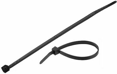 Pack of 100pcs Black Plastic Cable Ties 300x4mm SZS-4X300/BLACK