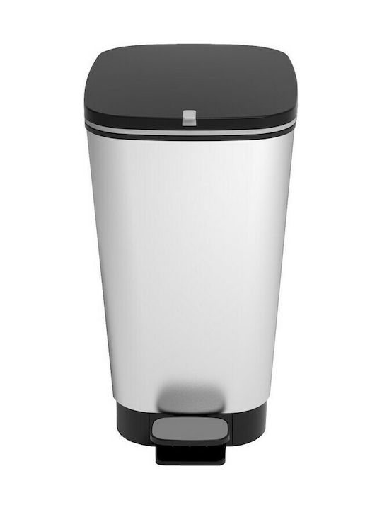 Kis Chic Coș de Gunoi Plastic cu Pedală Argintiu 50lt 1buc