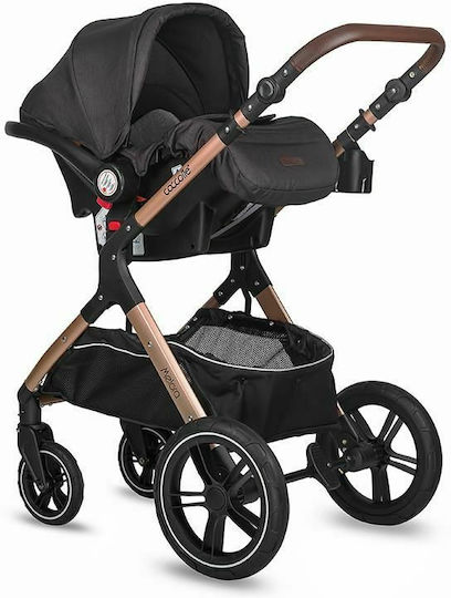 Coccolle Melora Бебешка количка 3 в 1 Диамантено черно