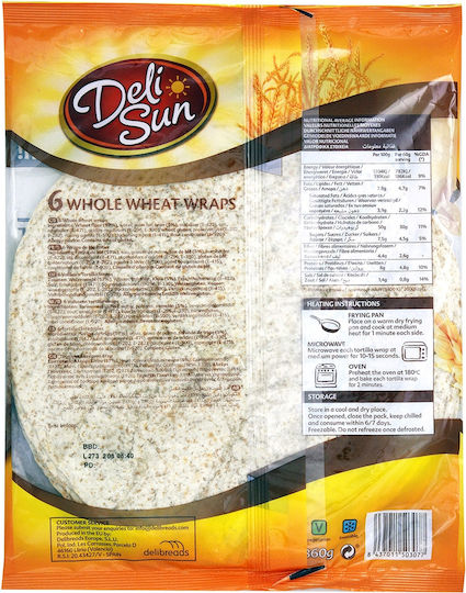 Deli Sun Τορτίγια Σιταριού 360gr 6τμχ