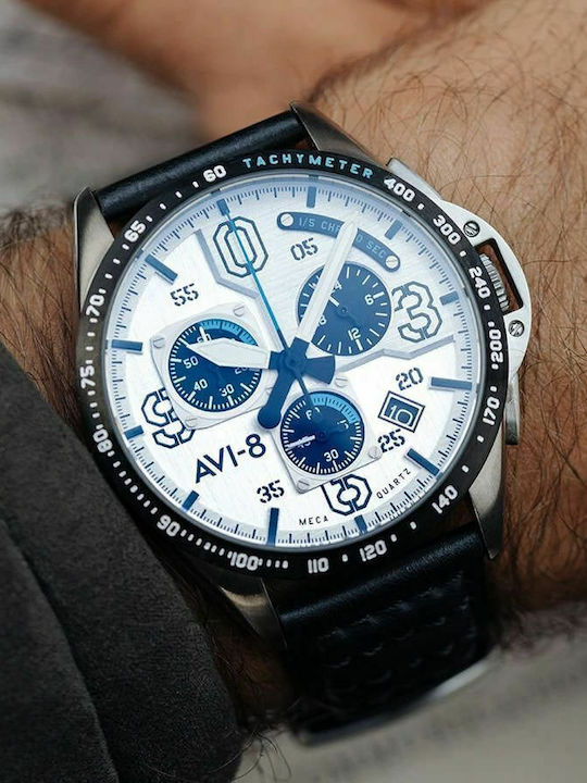 AVI-8 Mustang Ρολόι Μπαταρίας με Δερμάτινο Λουράκι