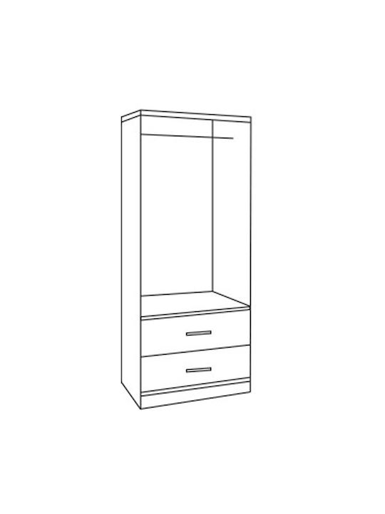 Ușă dublă Dulap de Haine Zebrano 80x42x181cm