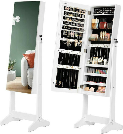 Songmics Boden- oder Standspiegel mit Weißem Holzrahmen 152x41,2cm