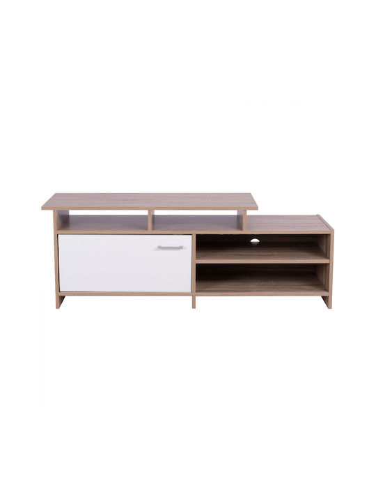 TV Stand Wooden Sonoma / White L128xW39xH46cm