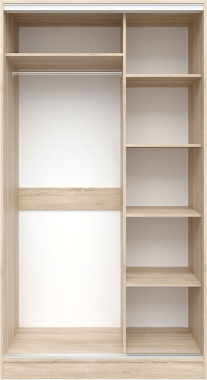ADLER Δίφυλλη Ντουλάπα Συρόμενη με Καθρέπτη 120x60x220cm
