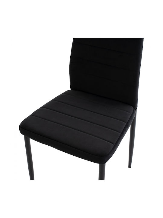 Dining Room Velvet Chair Black 40x48x95cm