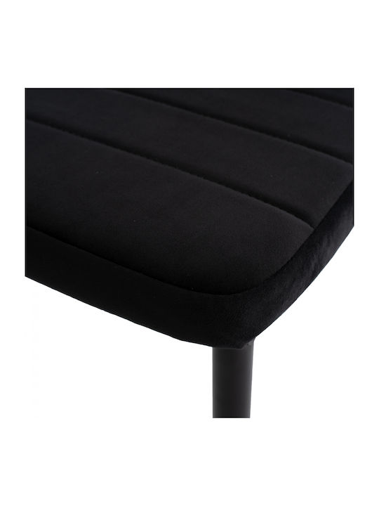 Dining Room Velvet Chair Black 40x48x95cm