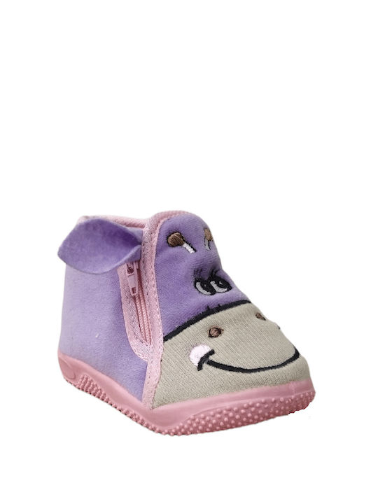 Adam's Shoes Kids Slipper Ankle Boot Lilac