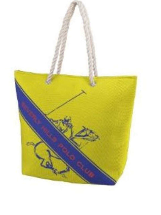 Beverly Hills Polo Club Fabric Beach Bag Yellow