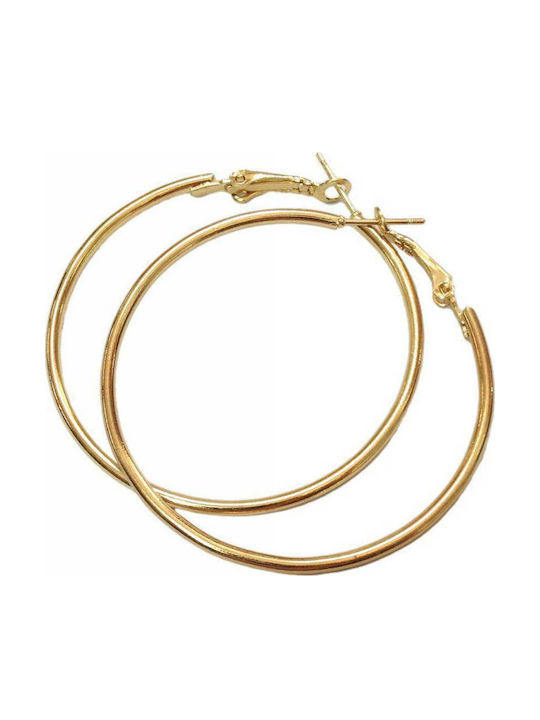 Kostibas Fashion Σκουλαρίκια Κρίκοι από Ατσάλι Επιχρυσωμένα