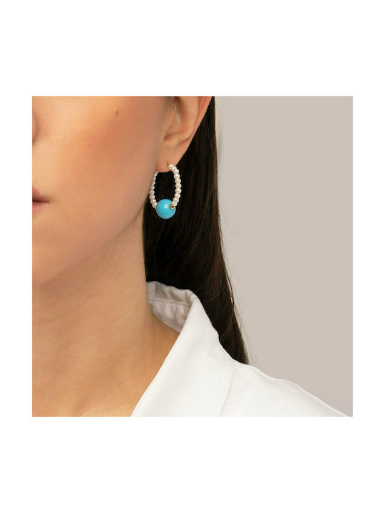 Excite-Fashion Steel Series Earrings Hoops from Steel with Stones & Pearls