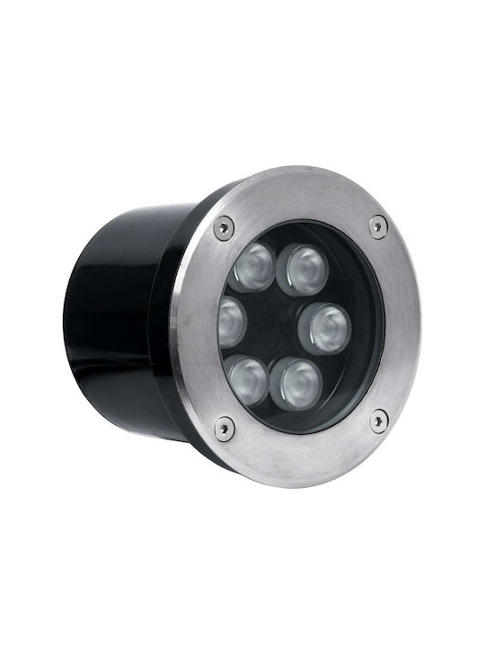 GloboStar Ground-Tina Spot Outdoor Floor Lamp LED 9W RGBW IP65 Silver