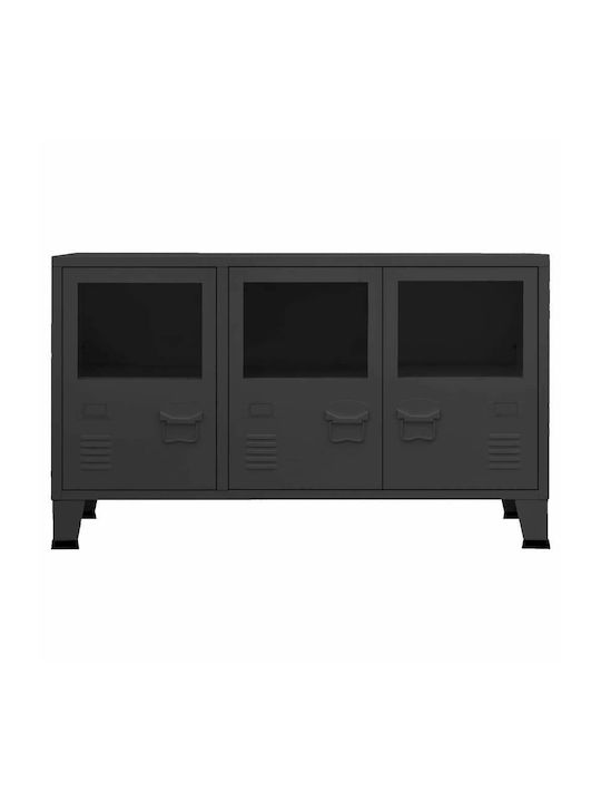 Glass Buffet Μαύρο L105xW35xH62cm