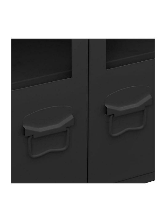 Glass Buffet Μαύρο L105xW35xH62cm