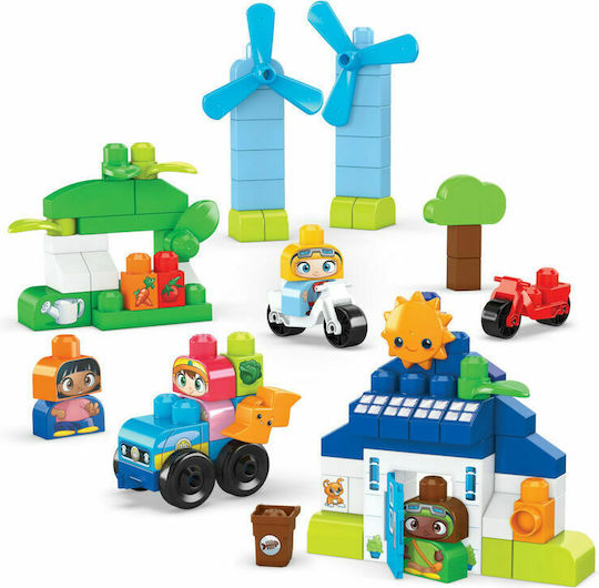 Mega Bloks Cuburi De Construit Green Town Build & Learn Eco House Pentru 1+ Ani 92 Bucăți