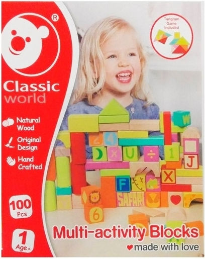 Classic World Дървени Конструктори Multi Activity за 1+ Години 100 Бройки