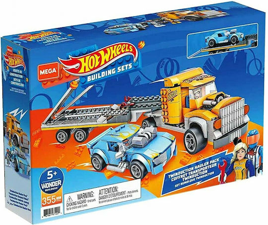 Mega Bloks Hot Wheels Twinduction Hauler Pack for 5+ Years 300 Pieces