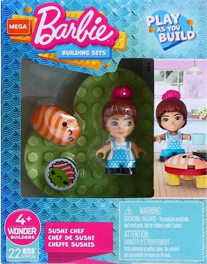 Mega Bloks Τουβλάκια Barbie Σούσι Σεφ για 4+ Ετών 25τμχ