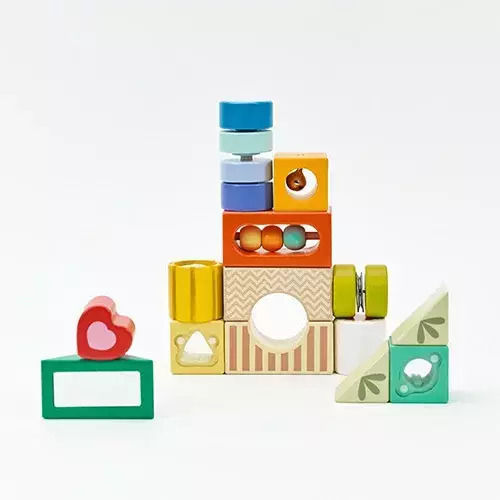 Classic World Wooden Building Blocks Exploration for 1.5+ Years 14 Pieces