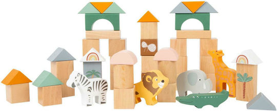 Small Foot Wooden Building Blocks Set in Bucket for 1+ Years 50 Pieces