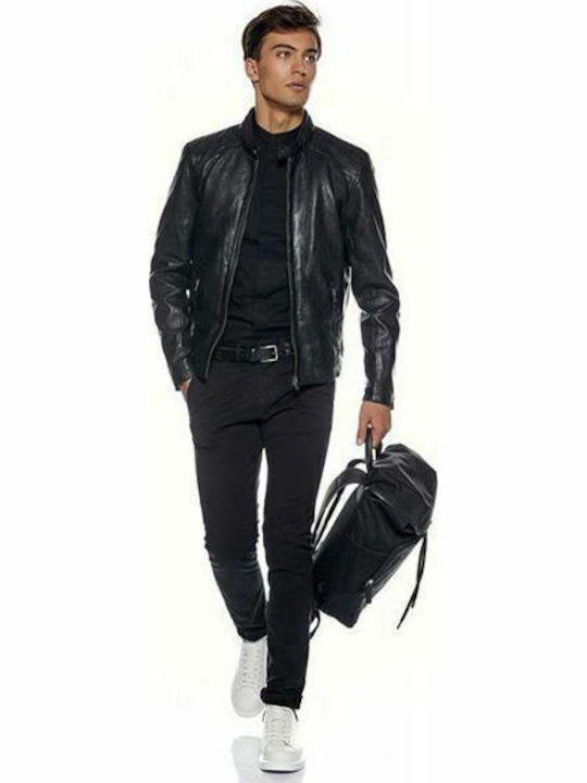 Erik Leather Jacket Black