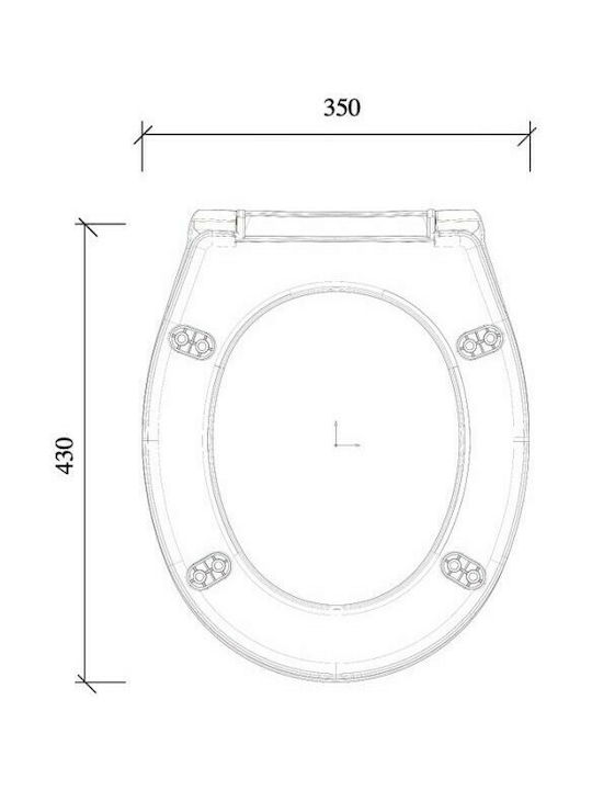 Tema Capac WC Închidere lentă Plastic 43x35cm Alb
