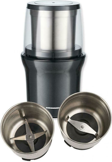 Heinner Electric Coffee Grinder 200W for 70gr Beans Silver