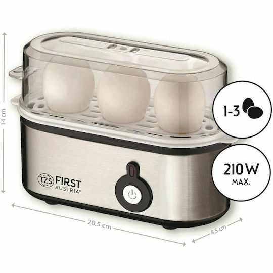 First Austria Egg Cooker 3 Positions 210W Silver